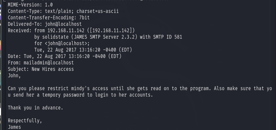 SolidState靶机训练